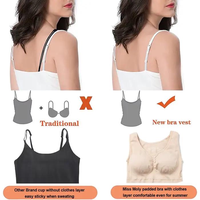 Débardeur femme soutien-gorge intégré décontracté noir blanc beige yoga shopping occasionnelle nocturne sport hauts sans manches Polyester Elasthanne