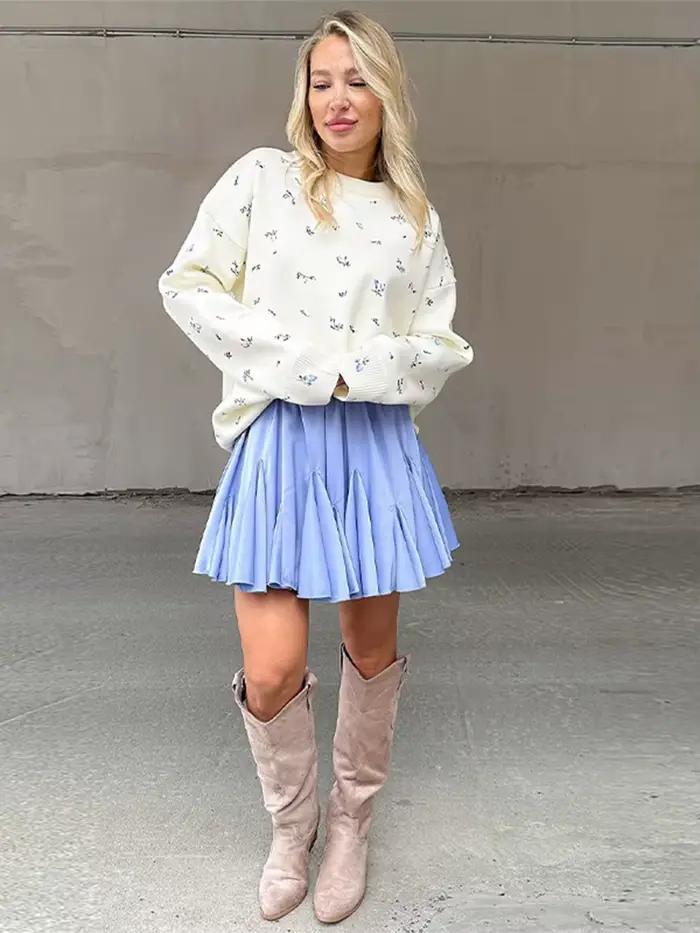 Chandails tricotés blancs pour femmes