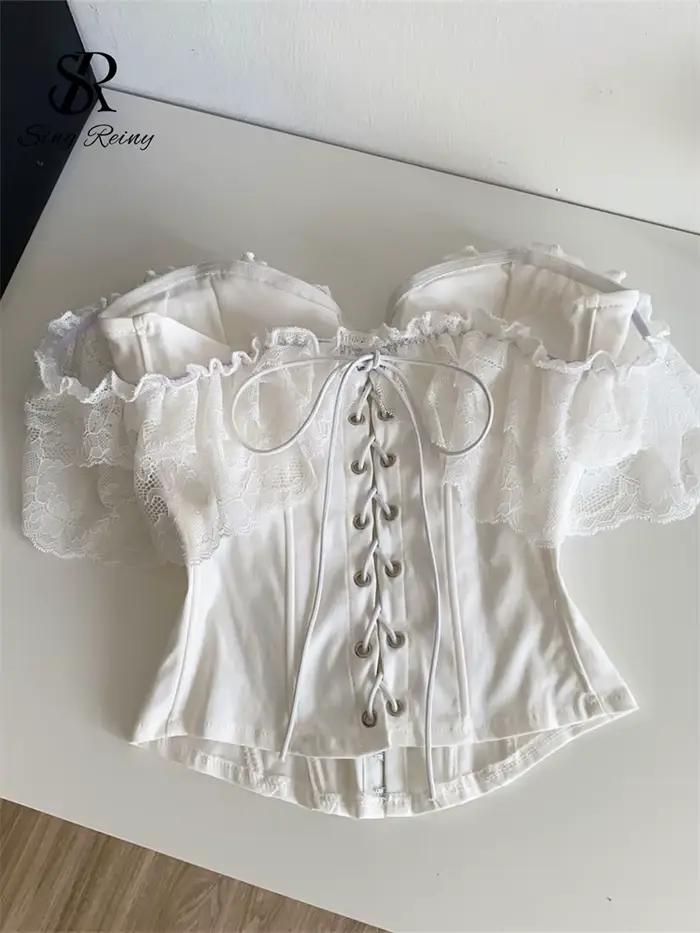 SINGREINY Hauts Corset en Dentelle Féminins