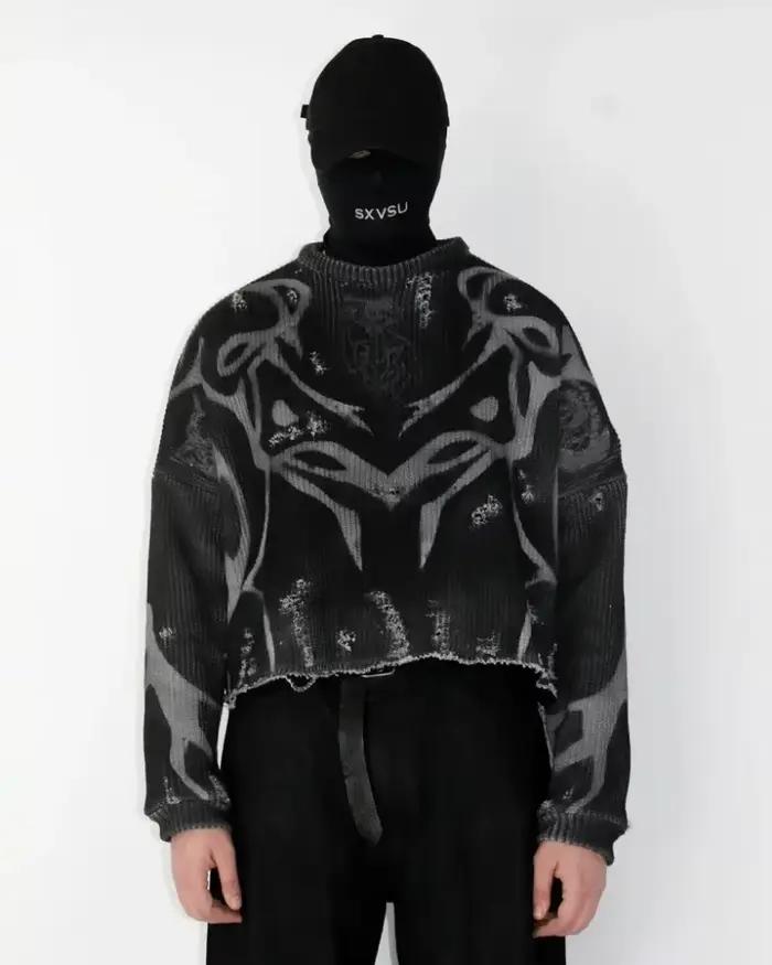 Pull de sport à rayures Y2K