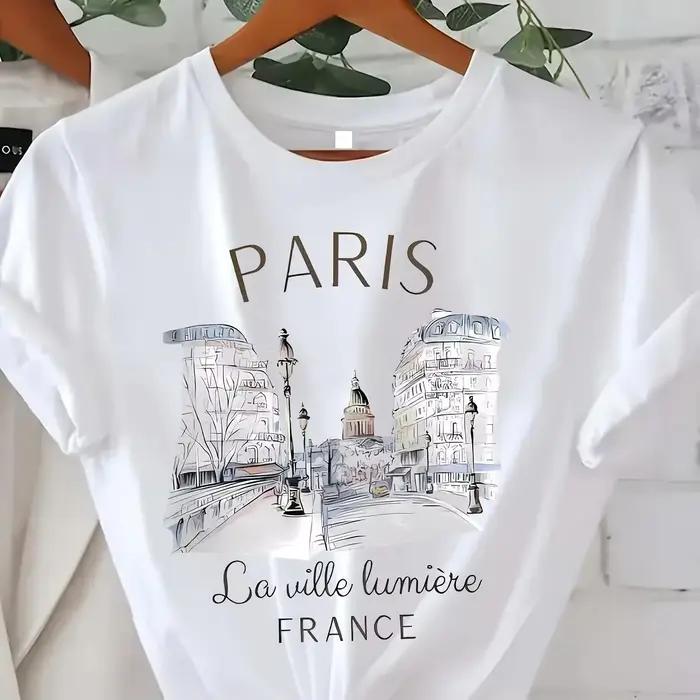 T-shirt imprimé Paris années 90 pour femme