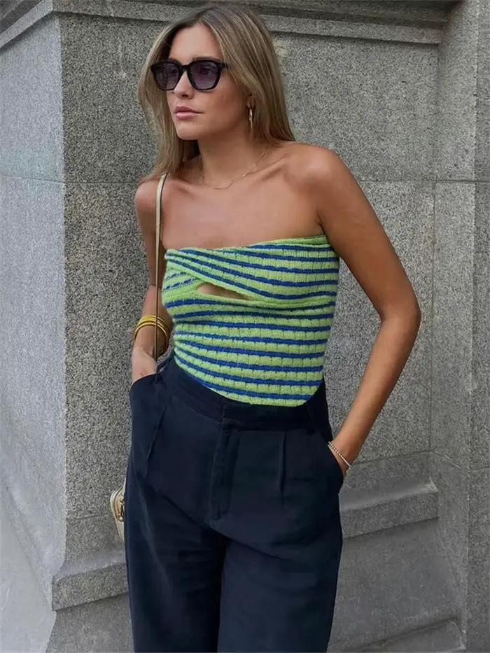 Bustier en coton et élasthanne TOSSY 2026 sexy à épaules dénudées pour femmes style streetwear été printemps occasions spéciales