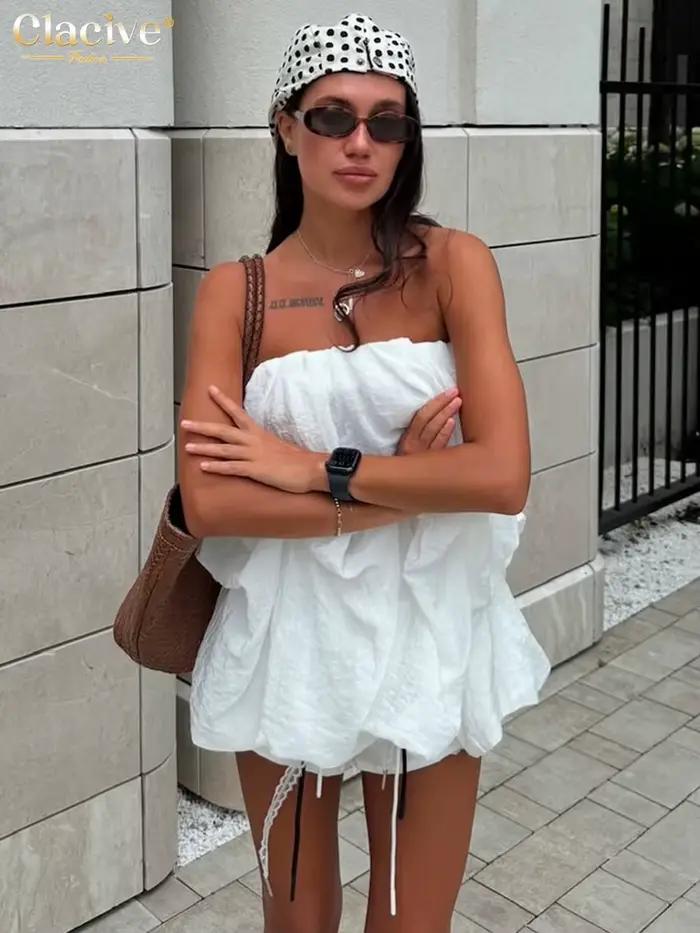 Clacive – Nouveau débardeur blanc ample pour femme