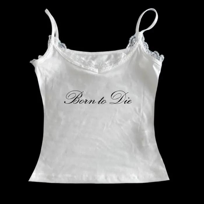 Haut court en dentelle à imprimé lettre EMO pour femmes, style gothique grunge, haute précision et look sexy, idéal pour les occasions spéciales et les soirées hip hop