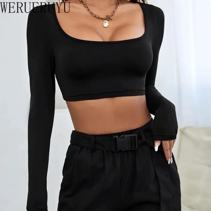 T-shirt blanc à manches longues pour femmes