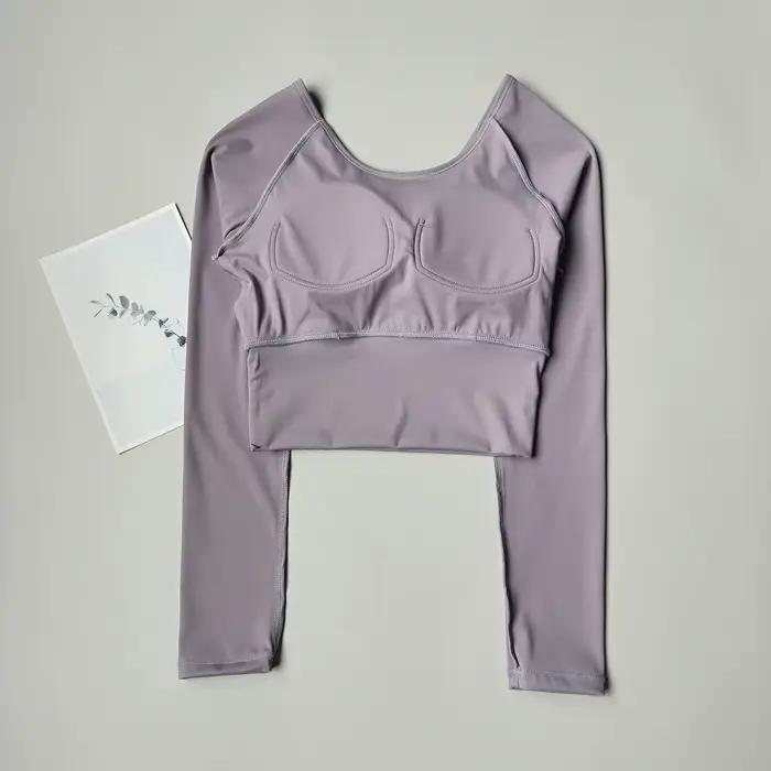 Haut de sport intégré avec soutien-gorge pour femme