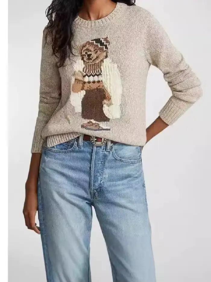 Pull tricoté en pur coton pour femme
