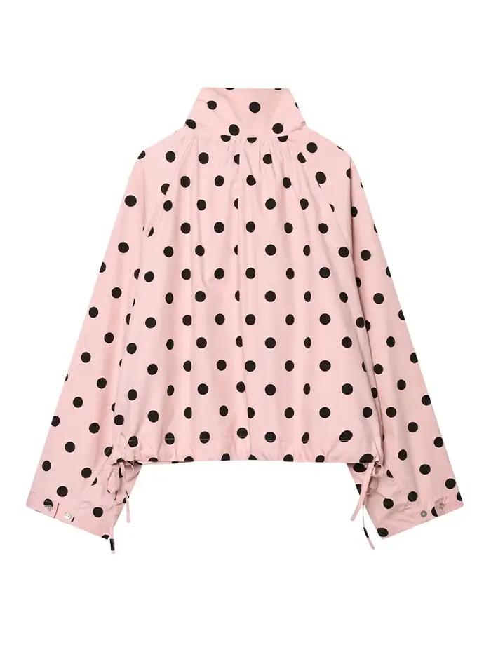 HH Veste courte rose à pois pour femme