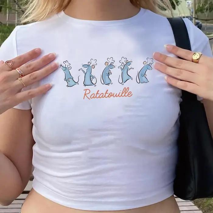 Crop top graphique souris Kawaii