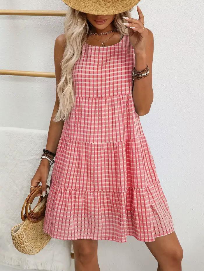 Robe débardeur ajourée unie décontractée pour femme style bohème printemps été pauses déjeuners occasions spéciales