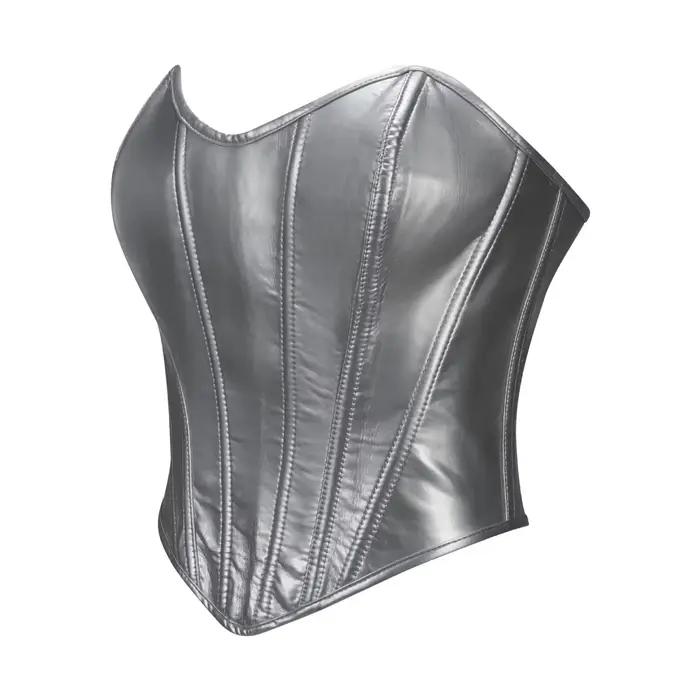 Corset gothique en cuir PU brillant pour femme