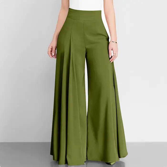 Pantalon large taille haute élégant et décontracté pour femme