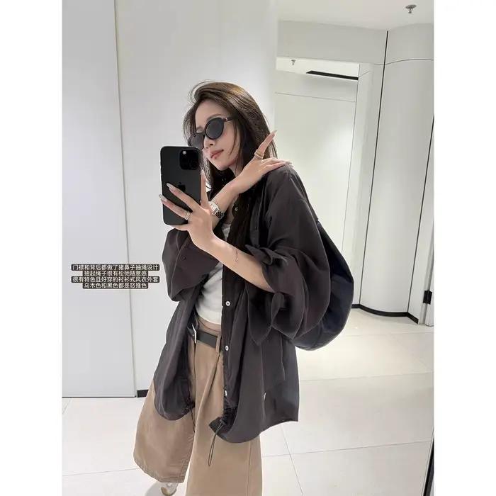 Trench-Coat Style chemise avec cordon de serrage