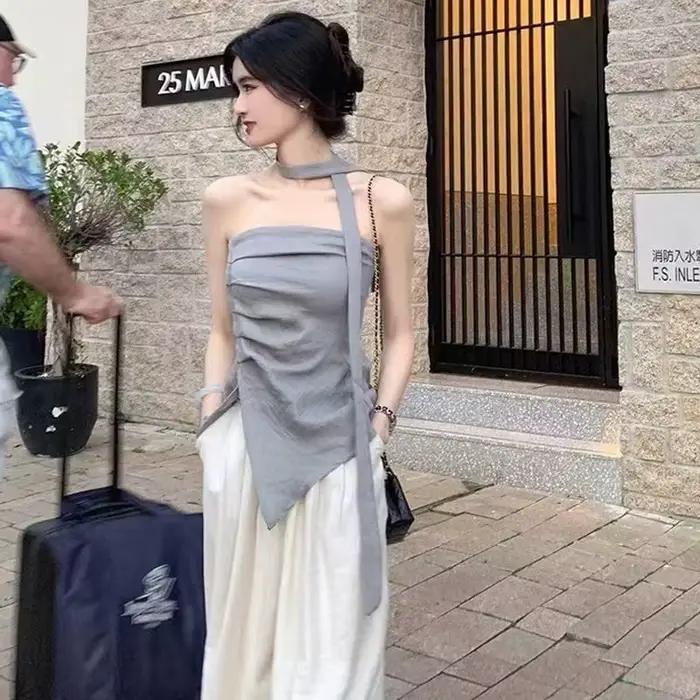 Haut bustier à épaules dénudées pour femmes