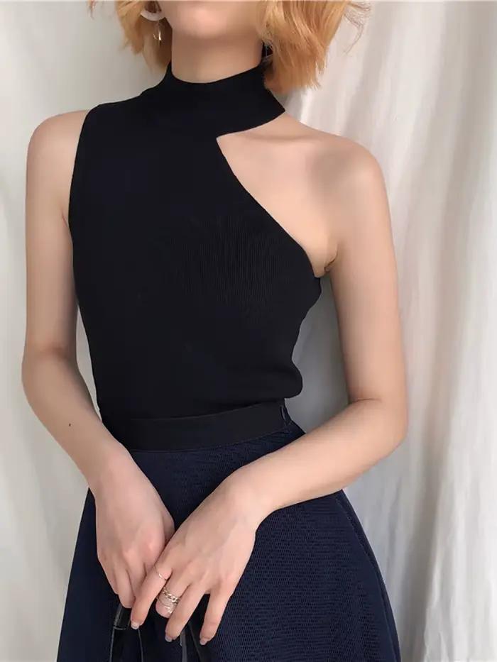 Pull tricoté à col roulé pour femme