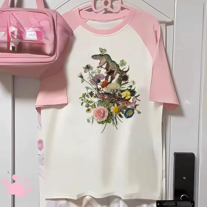 T-Shirt Dinosaure Pour Femme Style Décontracté Dessin Animé Occasions Spéciales Garde-Robe Mode Nostalgique Anneés 2000