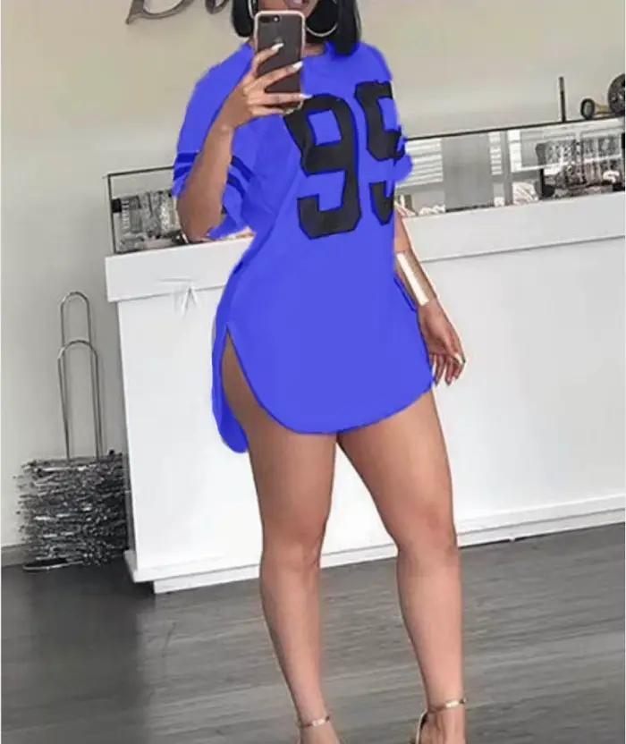 T-Shirts Femmes Qualité Supérieure Printemps Et Été Lettres Ample Col Rond Manches Courtes Mode Dames Hauts Occasions Spéciales