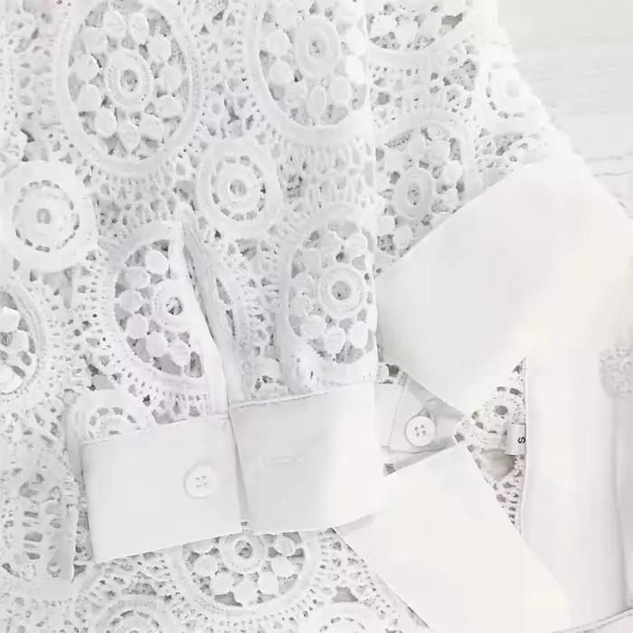 Chemisier Élégant 2026 pour Femme – Hauts et Blouses Féminins, Vêtements de Bureau Chic et Décontracté, Couleur Unie avec Détails Creux