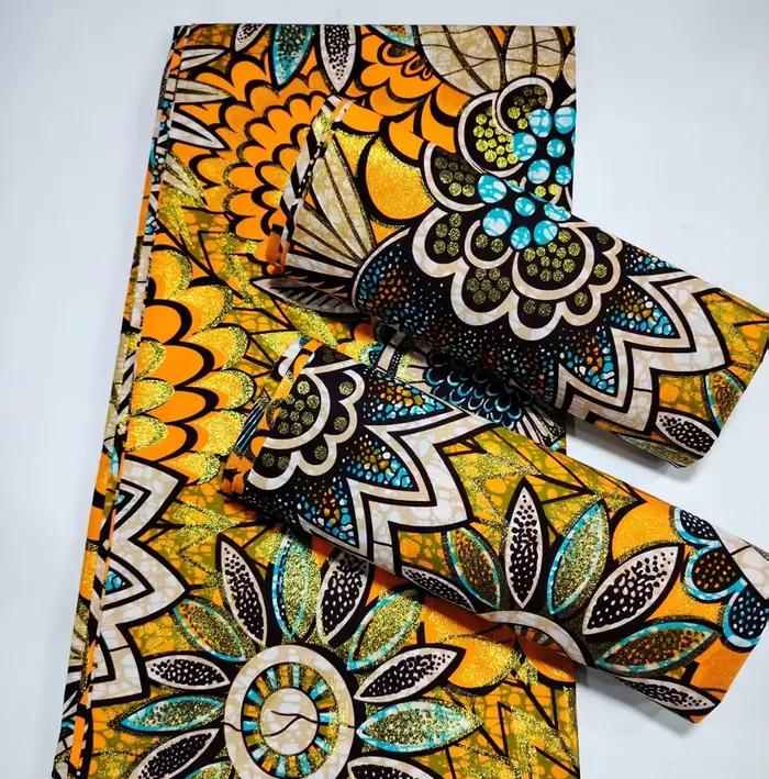Nouveau tissu africain Grand cire paillettes