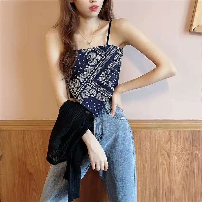 Débardeur féminin en polyester modal élasthanne style sexy floral pour occasions estivales et sports