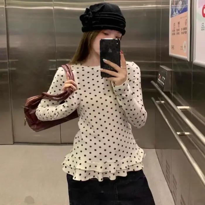 Chemisier à manches longues à volants et pois, superposé, fin, Vero Moda 2025