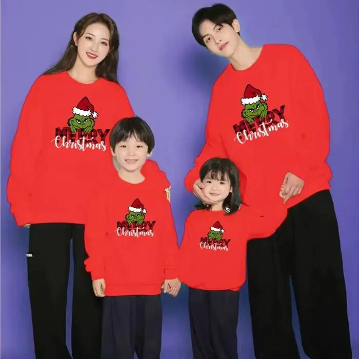 Pull Noël Familial Unisexe en Coton Confortable pour Fêtes et Activités Extérieures Hivernales Occasions Spéciales