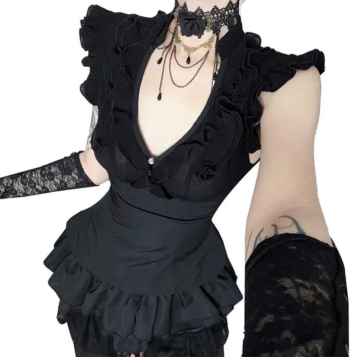 [You're My Secret] Haut Corset Gothique en Dentelle pour Femme