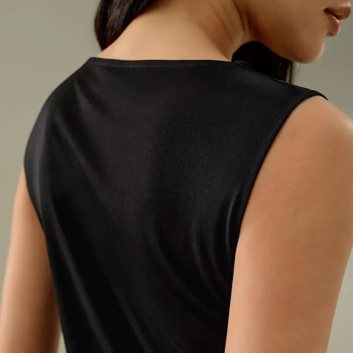 LILYSILK Haut Baisc sans manches en jersey de soie pour femme
