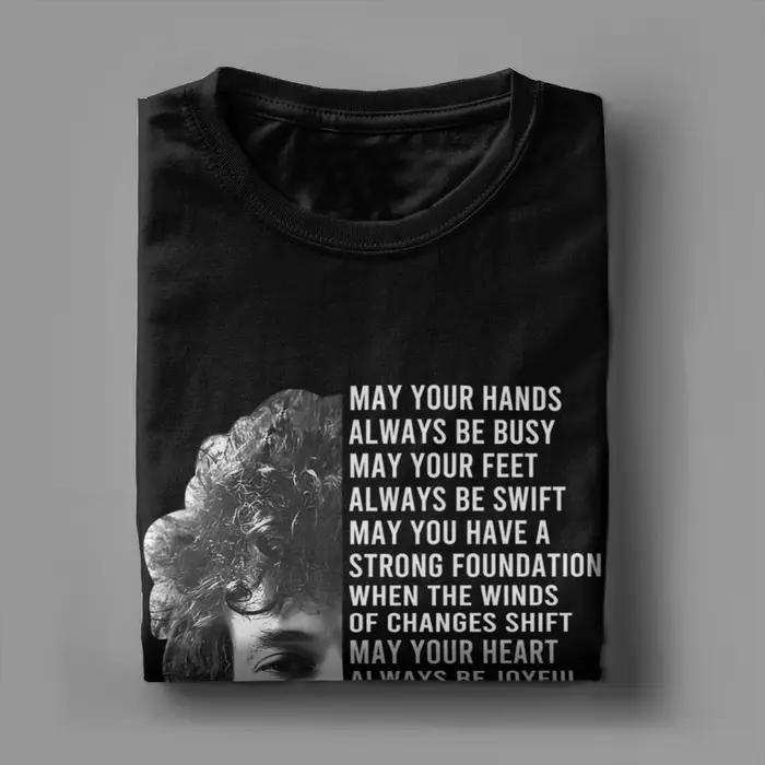 T-shirt homme 100% coton Forever Young Bob Dylan paroles style vintage décontracté manches courtes col rond grandes occasions quotidiennes