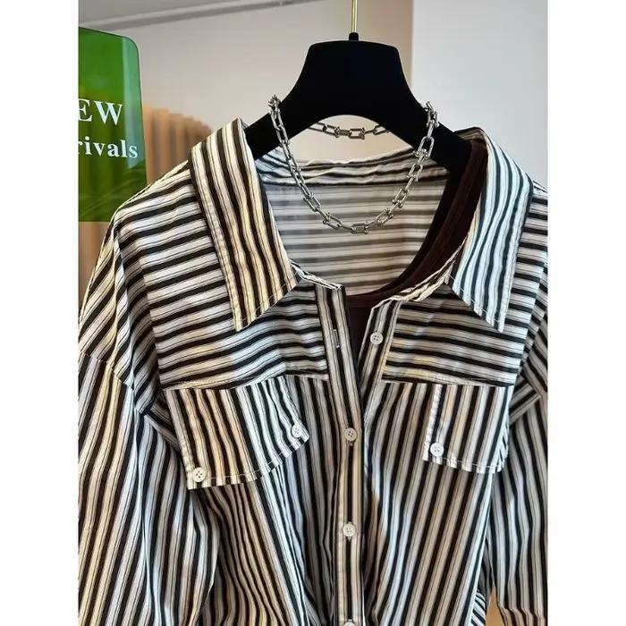 Chemise rayée épissée, nouveau Style de la forêt