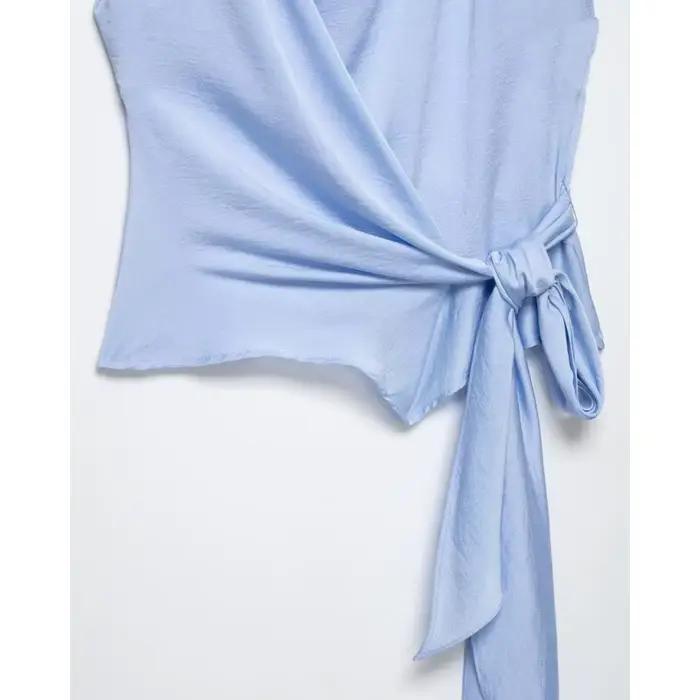 Haut en satin pour femme avec nœud