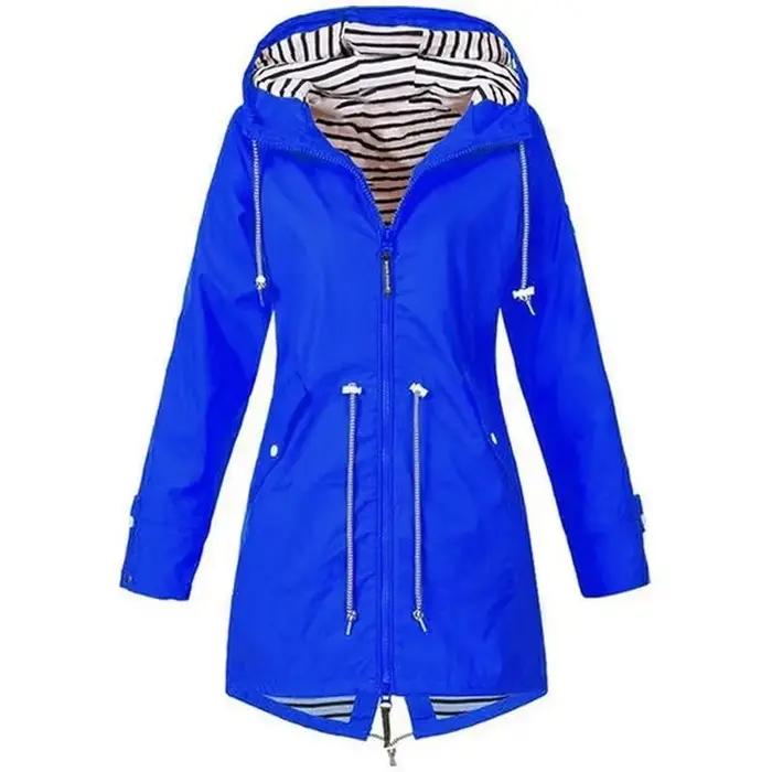 Trench léger et imperméable avec cordon de serrage pour femme