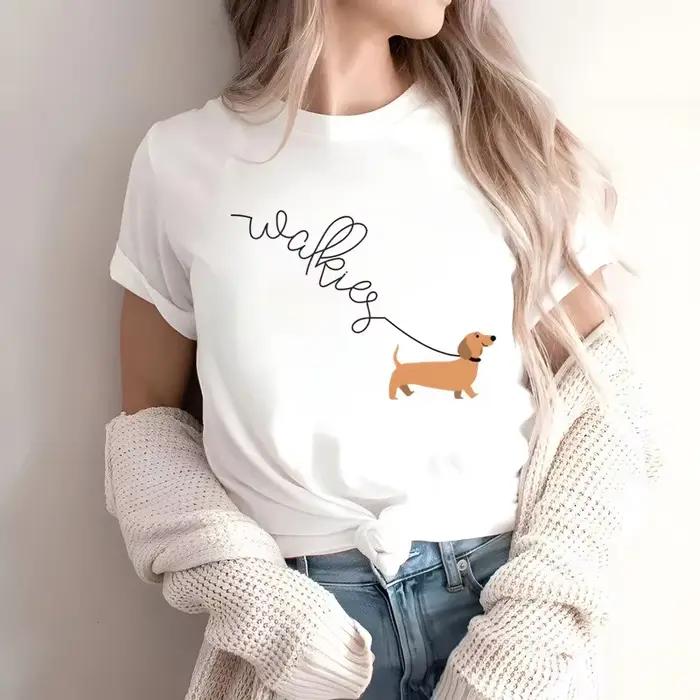 Teckel teckel drôle mignon chien Animal T-Shirt femmes à manches courtes mode d'été T-Shirt décontracté mode T-Shirt col rond hauts