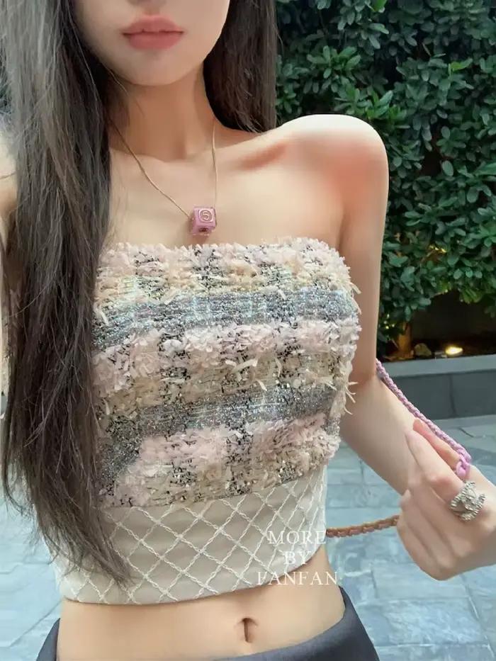 Débardeur sexy à carreaux pour femmes