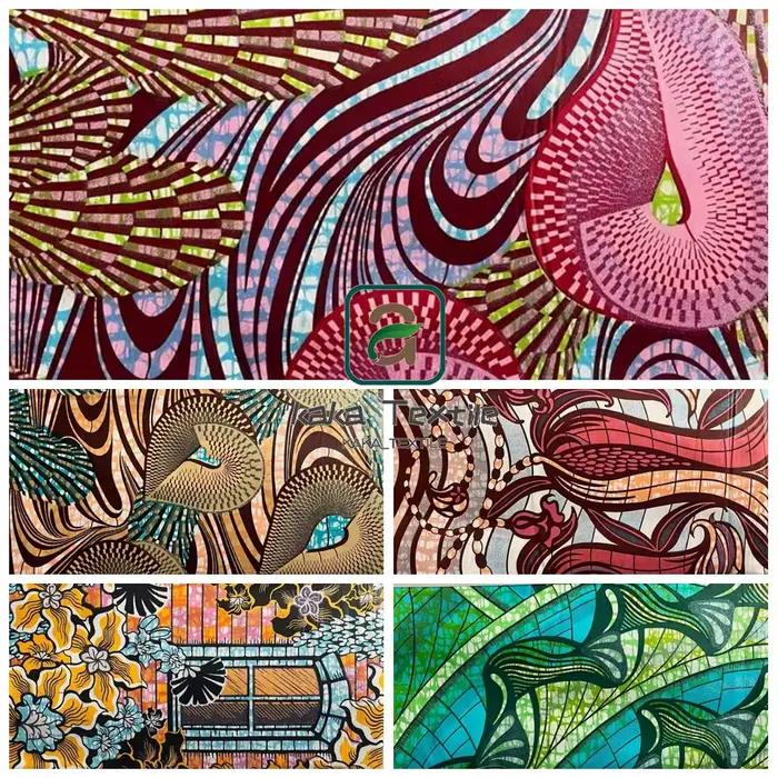 Nouveau Tissu Africain Grand Wax Doré Doux de Qualité Supérieure pour Femme