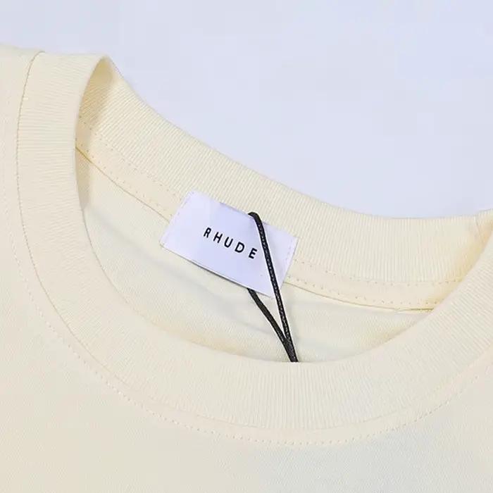 T-shirt Rhude en coton imprimé lettres pour homme et femme occasion quotidienne été décontracté