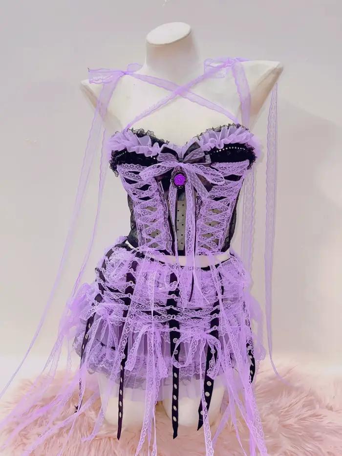 Bustier Gothique Rose à la Mode pour Fille