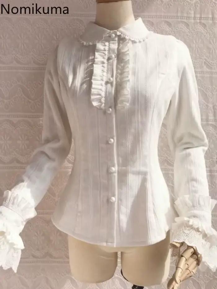 Style Lolita Blouses douces femmes vêtements chemises japonaises 2025 Blusas Mujer De Moda volants manches longues