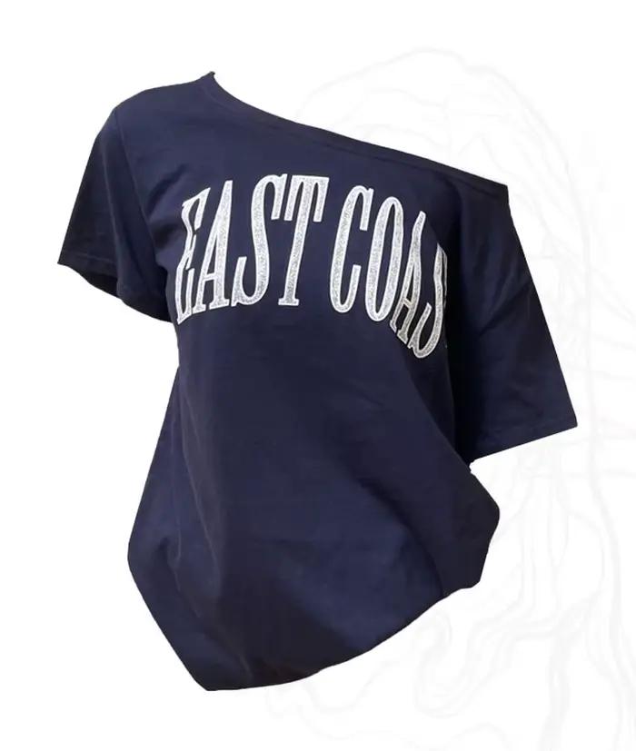 T-Shirt à épaules dénudées femme coton polyester vintage européen style ajusté confortable pour bureau et soirées