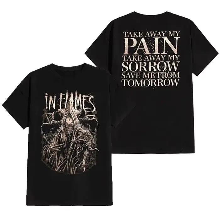 In Flames - T-shirt à manches courtes en pur coton pour homme