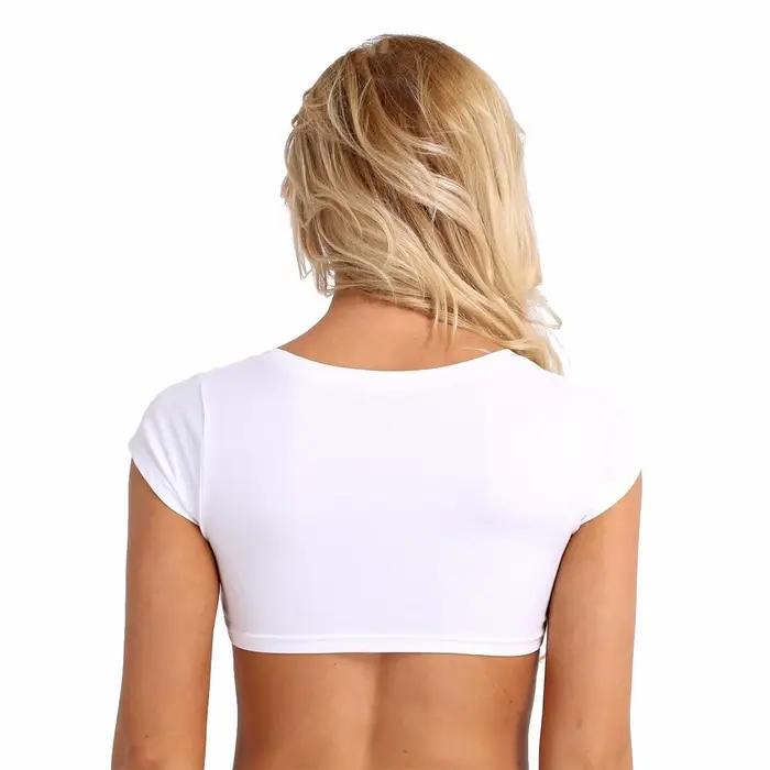 Haut court en coton pour femme style lolita sous-boob tricoter très court été junior confortable élégant pour sorties et fêtes