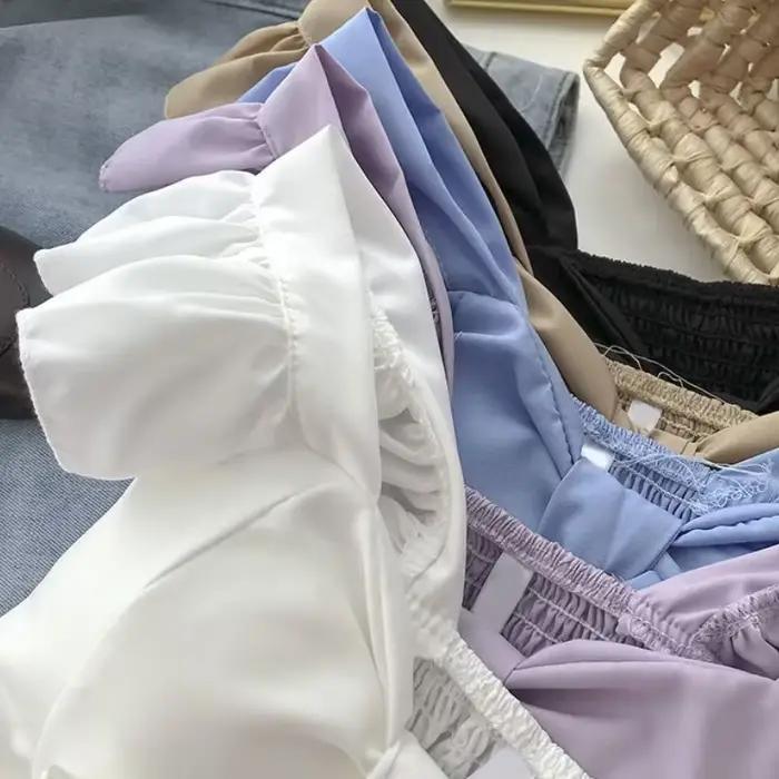 Ulzzang-Camis courts à volants pour femmes