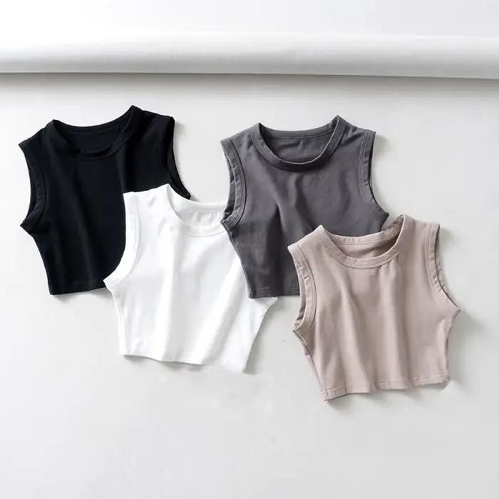 2025 été vintage blanc crop hauts femmes motard noir punk sexy débardeur coréen streetwear recadrée haut sans manches feminino