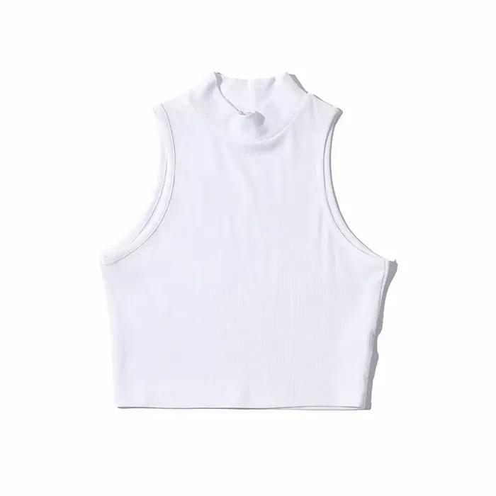 Été noir femmes mode haut court col