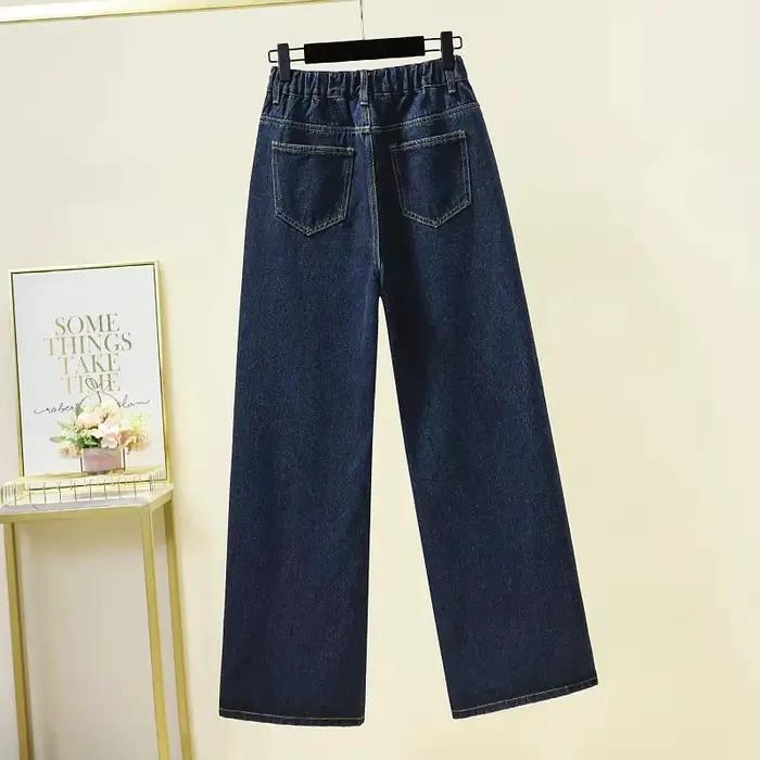 Jean large taille haute pour femme