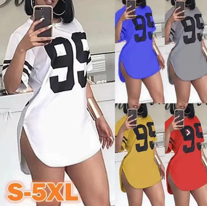 T-Shirts Femmes Qualité Supérieure Printemps Et Été Lettres Ample Col Rond Manches Courtes Mode Dames Hauts Occasions Spéciales