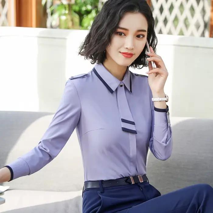 Chemisier en mousseline de soie pour femme avec nœud, élégant pour le bureau, printemps et été