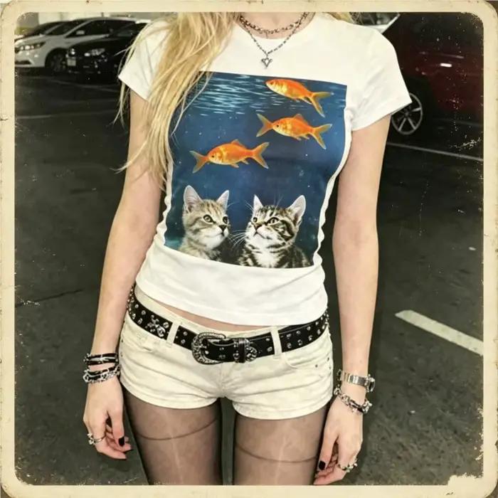 T-shirts et hauts imprimés rétro Emo Girls