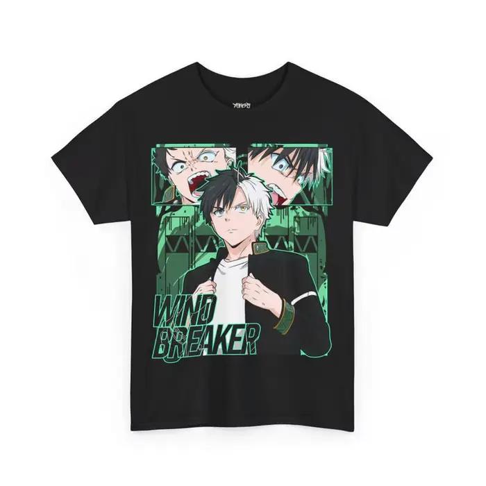 T-shirt vintage Anime Windbreaker unisexe en coton imprimé pour homme occasions quotidiennes et spéciales