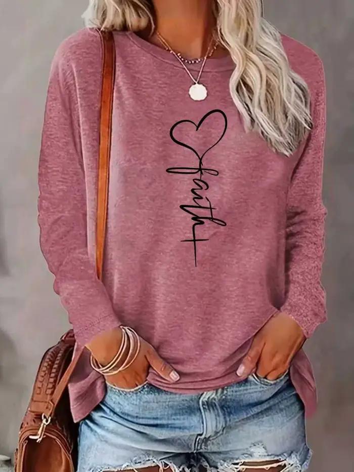 Haut à manches longues pour femmes élégant col rond polyester et élasthanne pour les sports et les occasions spéciales